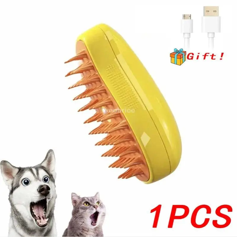Rechargeable Steam Cat Grooming Brush Steamy To Remove Loose Hair 3 in1 Electric Self Cleaning Spray Dog Brush Massage Pet Combs