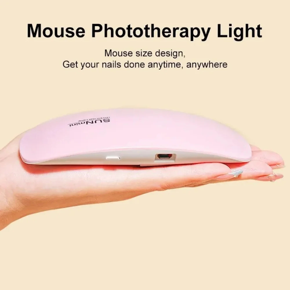Portable 6 LED UV Nail Lamp 6W Mini Nail Dryer Machine Foldable Manicure Tool for Gel Polish Varnish Quick Drying USB Cable