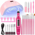 LINMANDA Manicure Set USB Electric Nail Drill Polish File Kit With LED Lamp Handheld Pen Sander Polishing Block Manicure Tools