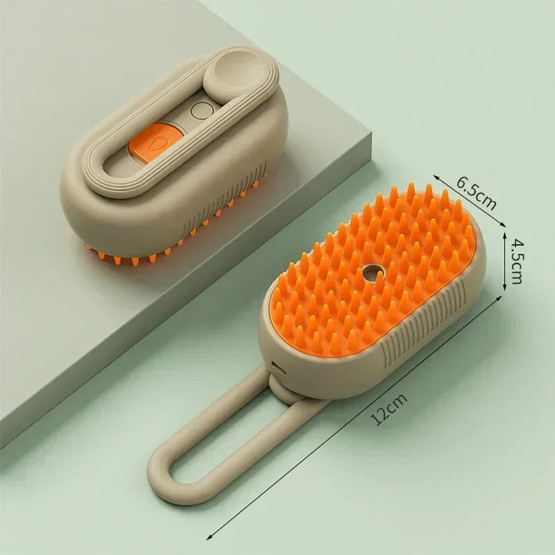 3-in-1 Rechargeable Steam Brush for Cats & Self Cleaning Comb Ideal for Cats Brushing and Steam Technology to Eliminate Knots