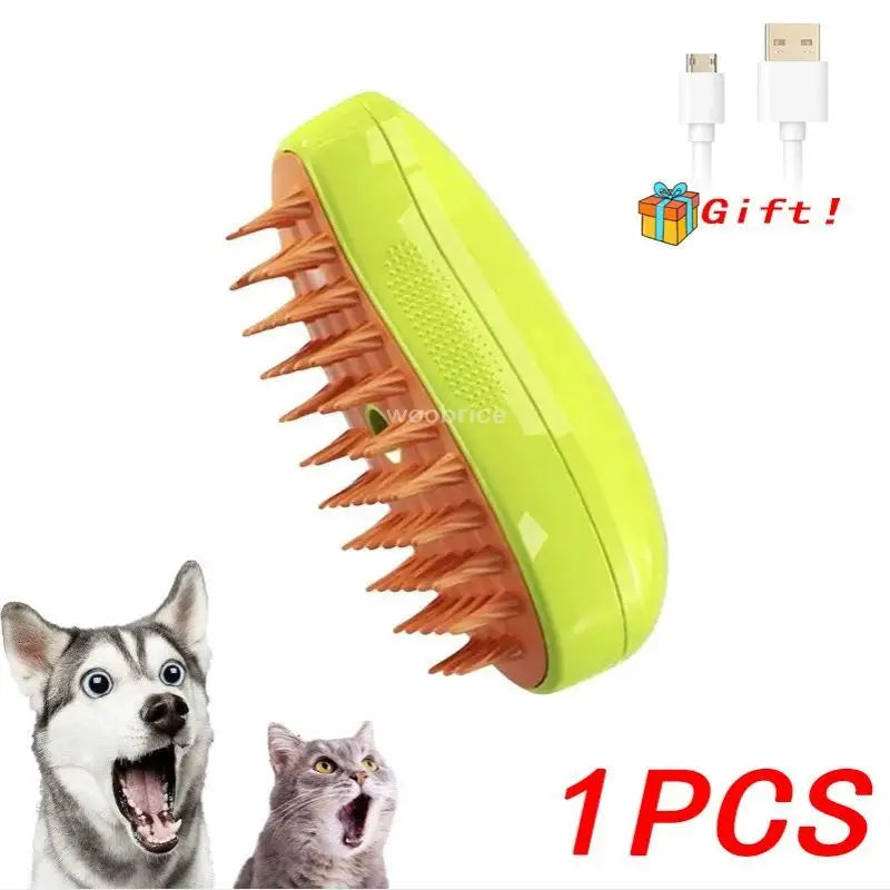 Rechargeable Steam Cat Grooming Brush Steamy To Remove Loose Hair 3 in1 Electric Self Cleaning Spray Dog Brush Massage Pet Combs