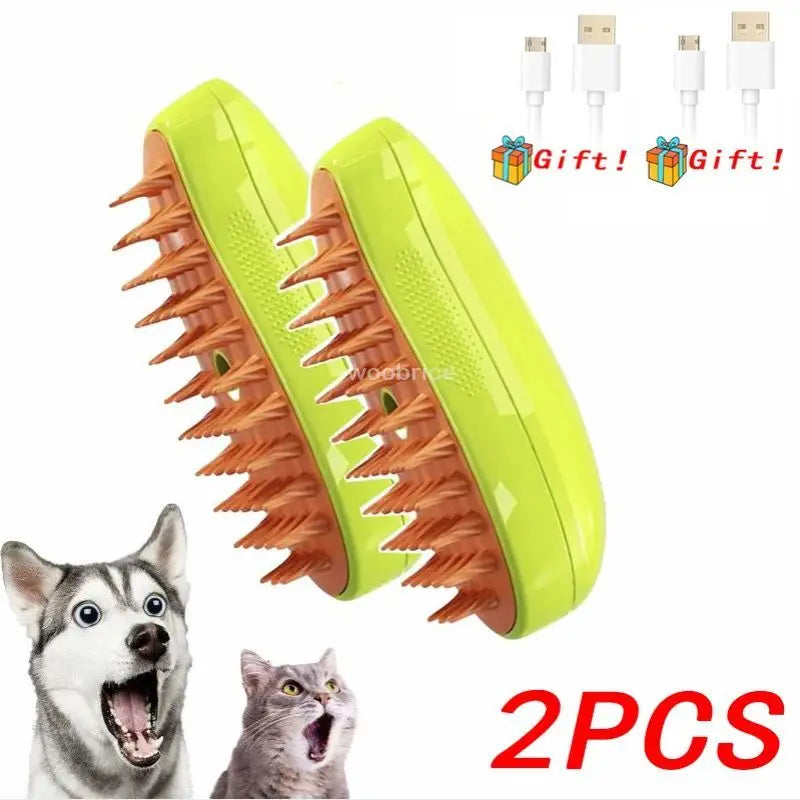 Rechargeable Steam Cat Grooming Brush Steamy To Remove Loose Hair 3 in1 Electric Self Cleaning Spray Dog Brush Massage Pet Combs