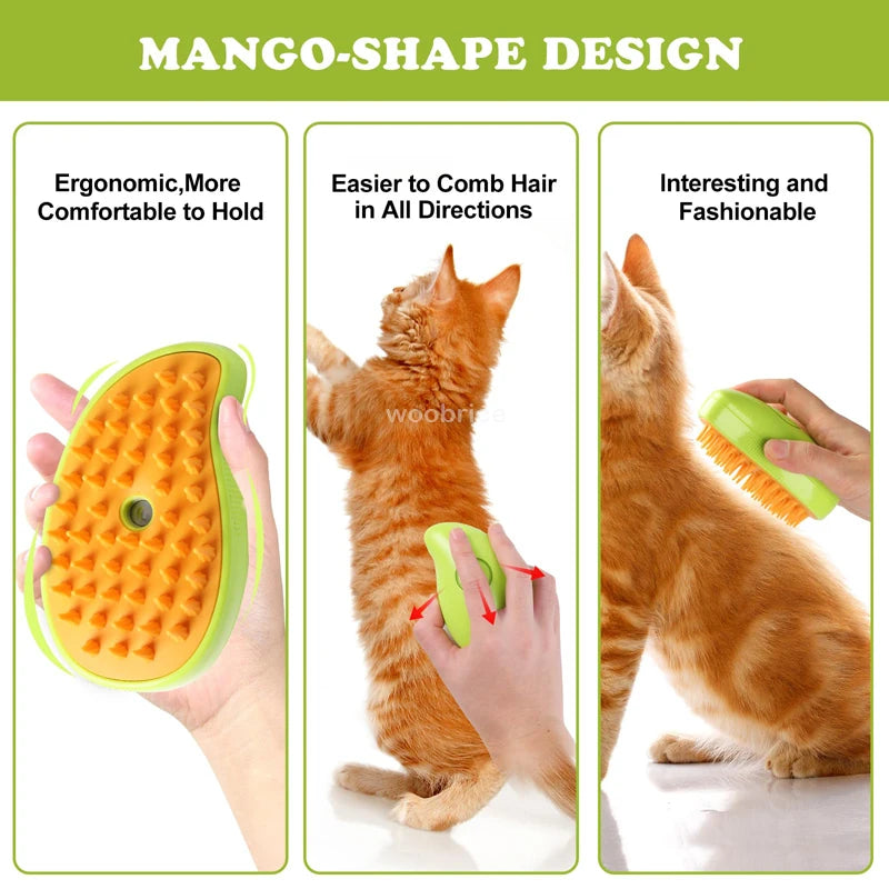 Rechargeable Steam Cat Grooming Brush Steamy To Remove Loose Hair 3 in1 Electric Self Cleaning Spray Dog Brush Massage Pet Combs