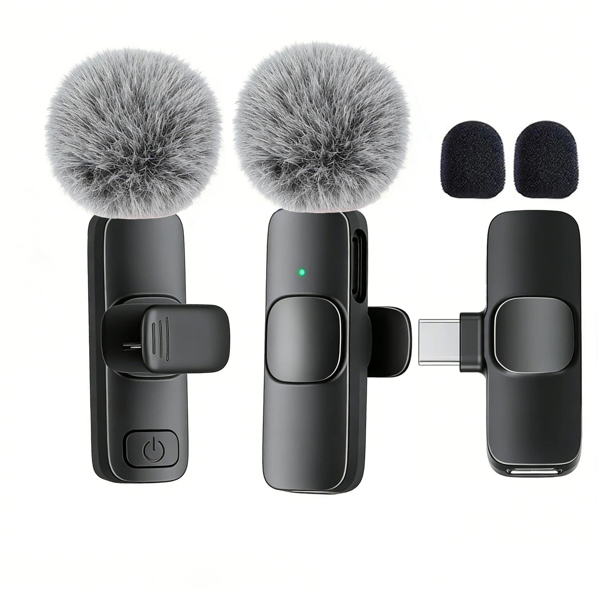 Type-C Port Professional Wireless Lavalier Microphone for Smartphones, Computers and Cameras, Plug and Play