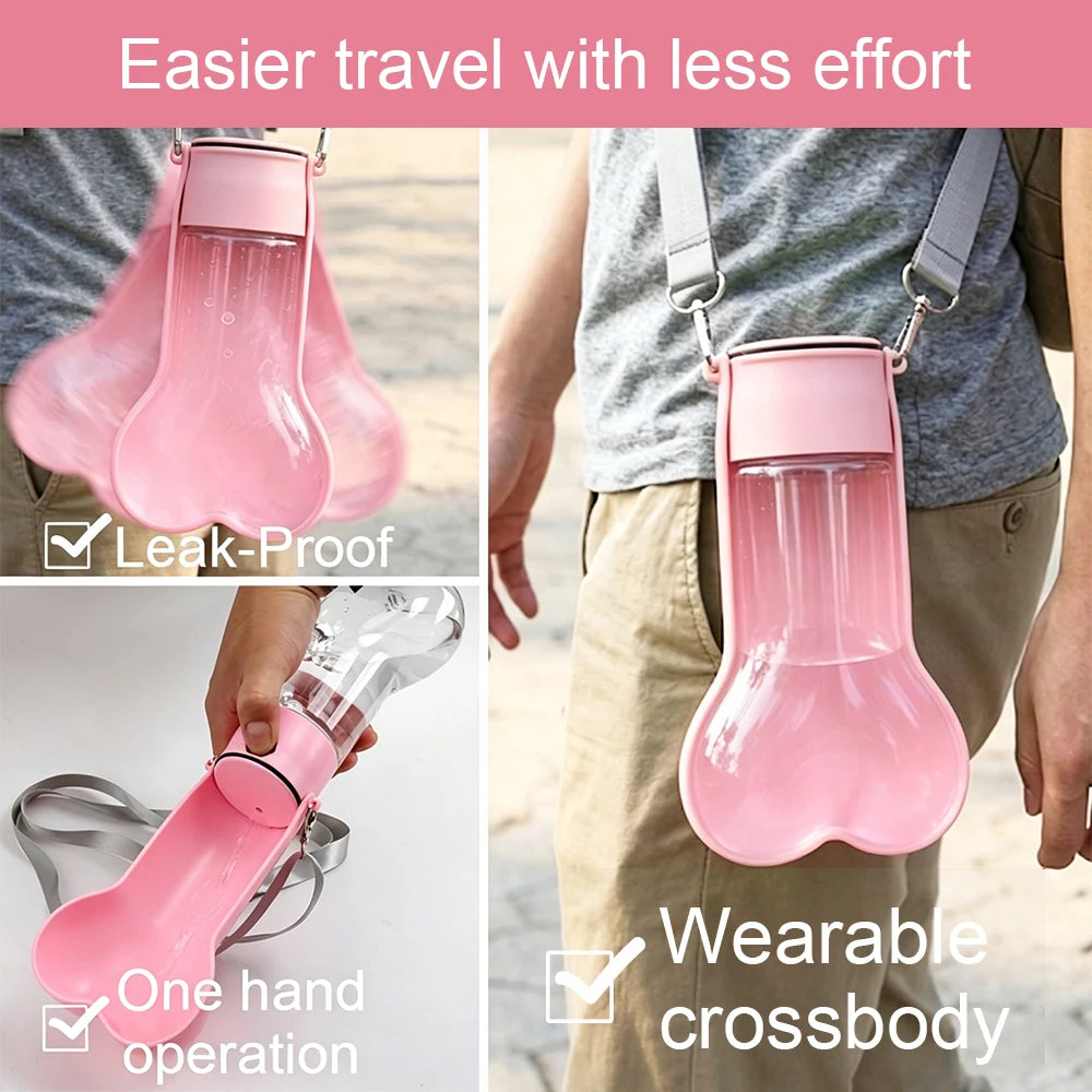 Portable Dog Water Bottle Leakproof Pet Drinking Bowls for Dogs Cats Puppy Outdoor Travel Walking Feeder Dispenser with Strap