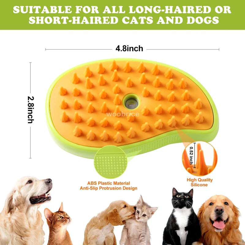 Rechargeable Steam Cat Grooming Brush Steamy To Remove Loose Hair 3 in1 Electric Self Cleaning Spray Dog Brush Massage Pet Combs