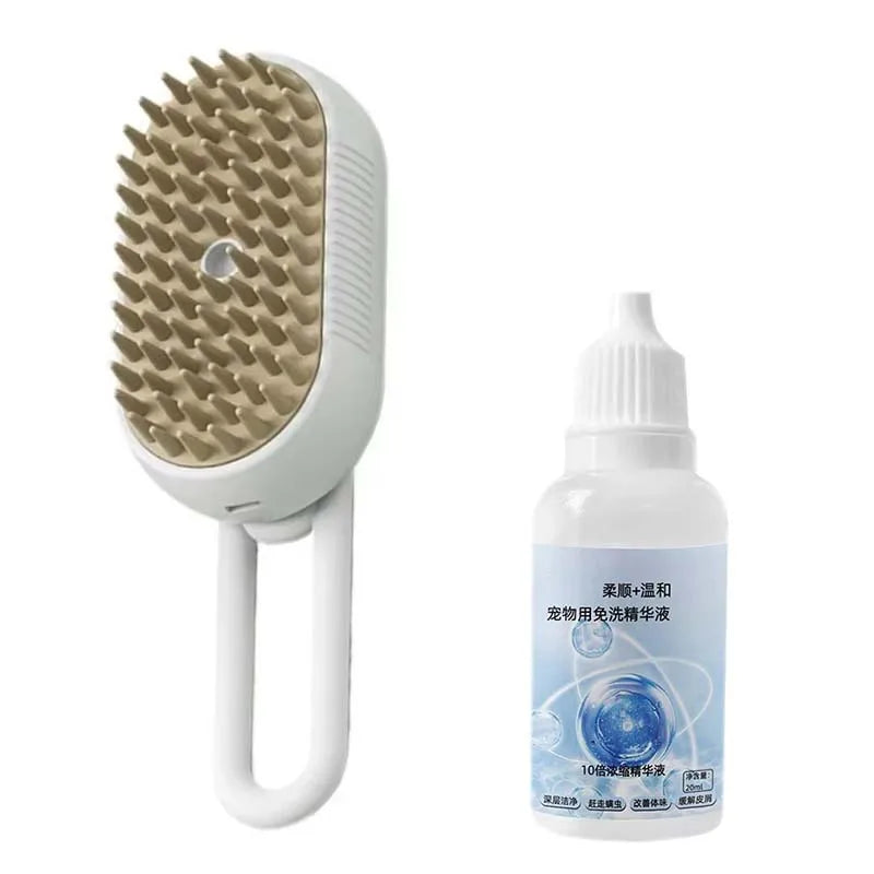3-in-1 Rechargeable Steam Brush for Cats & Self Cleaning Comb Ideal for Cats Brushing and Steam Technology to Eliminate Knots